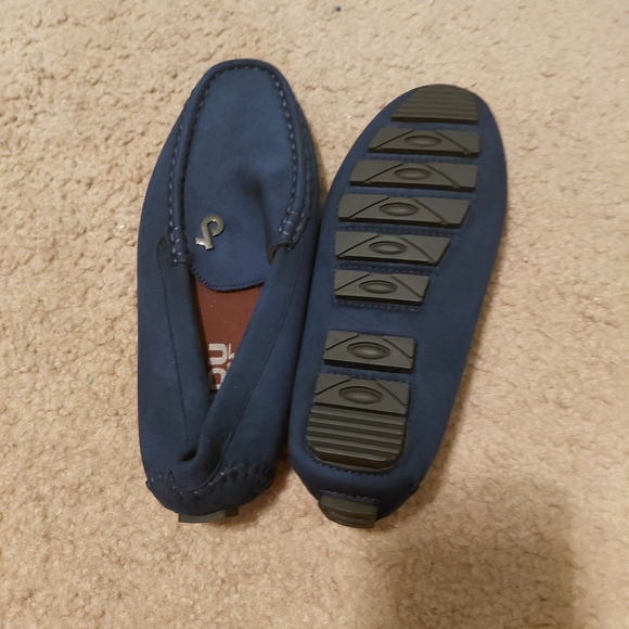 Navy Blue Men's Loafers with Rubber Sole - Picture 2 of 5